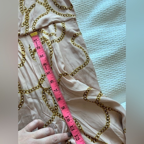 L'AGENCE Silk Pink Chain Print Chiara Wide Leg Jumpsuit NWT - Picture 12 of 16